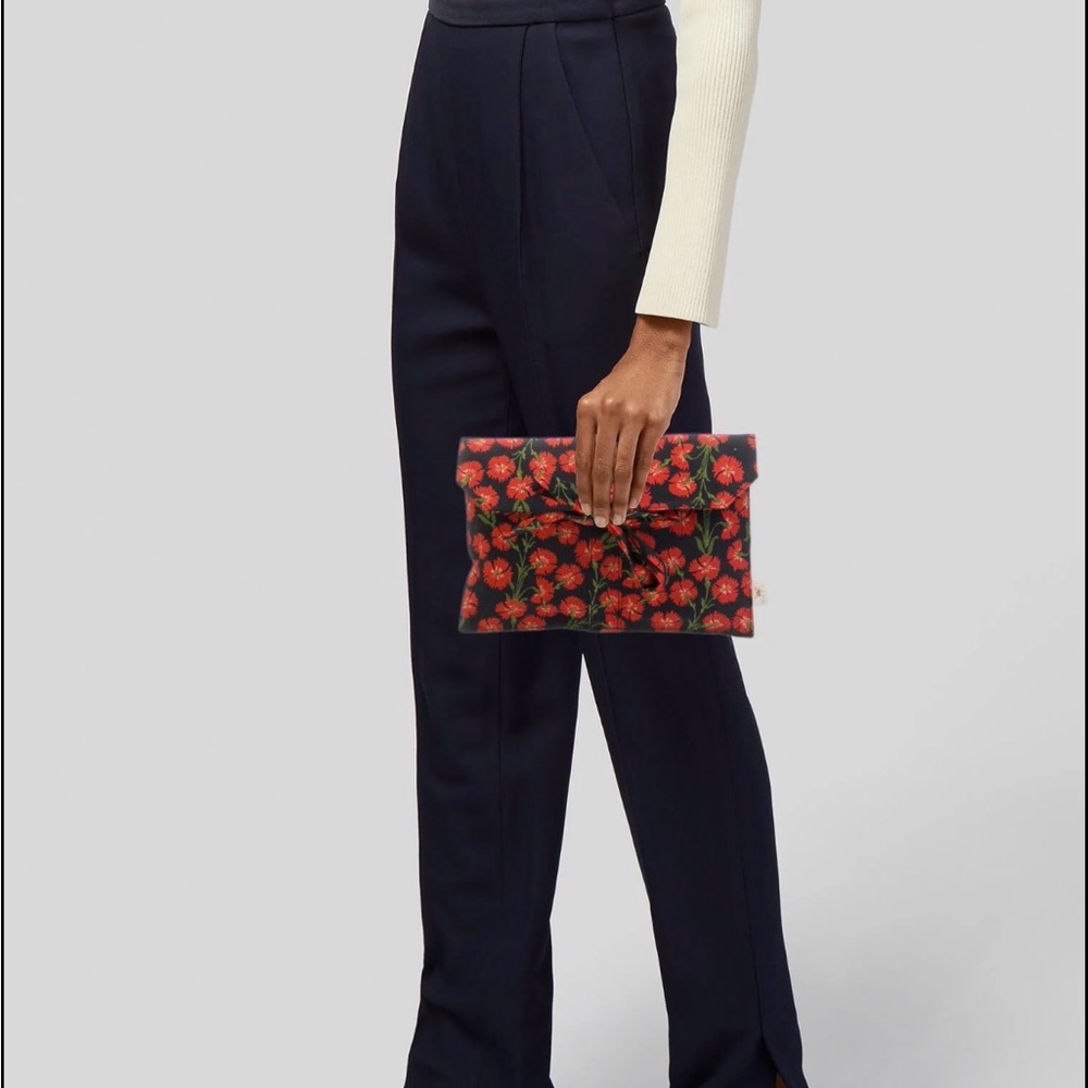 Agua by Agua Bendita Black and Red Floral Clutch